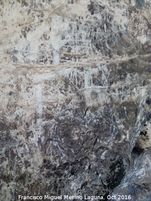 Grabados de la Cueva del Castellón - Grabados de la Cueva del Castellón. Panel de grabados