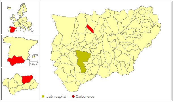 Carboneros - Carboneros. Localización