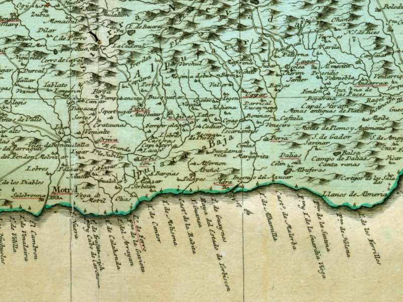 Historia de Albuñol - Historia de Albuñol. Mapa de 1782