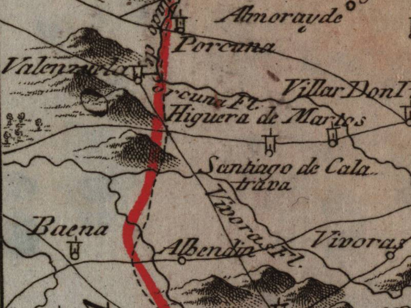 Historia de Higuera de Calatrava - Historia de Higuera de Calatrava. Mapa 1799