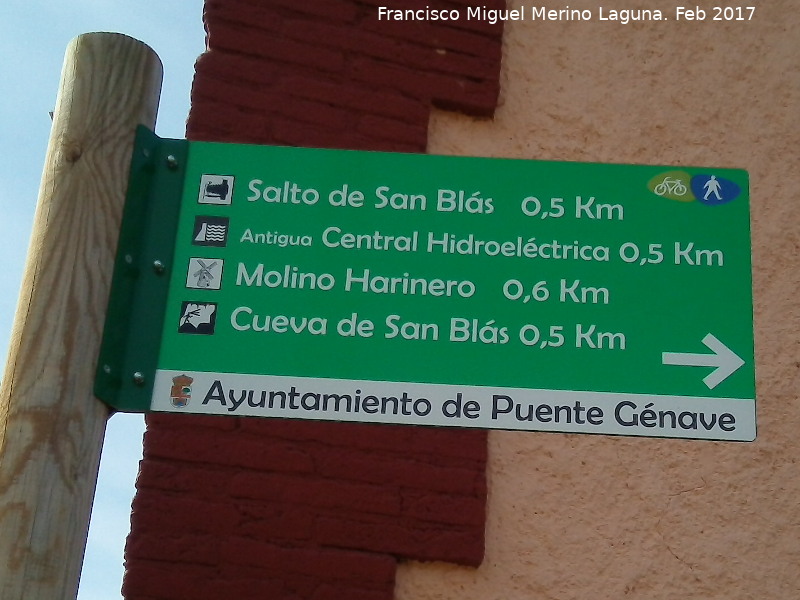 Central Hidroeléctrica de San Blas - Central Hidroeléctrica de San Blas. Cartel de senderismo