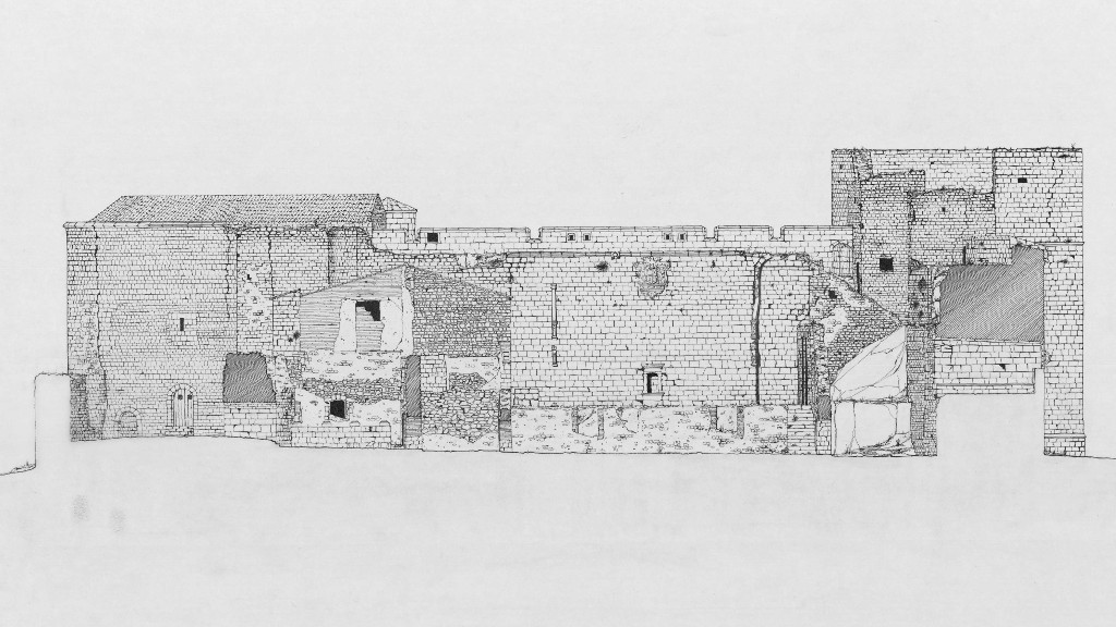 Castillo de Sabiote - Castillo de Sabiote. Plano sección longitudinal. IPCE 1983