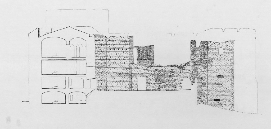 Castillo de Sabiote - Castillo de Sabiote. Plano sección transversal. IPCE 1983