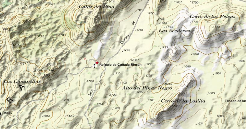 Refugio de Cañada Rincón - Refugio de Cañada Rincón. Mapa