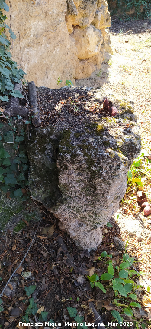 Cueva de la Zorra - Cueva de la Zorra. Piedra tallada
