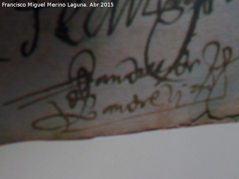 Andrés de Vandelvira - Andrés de Vandelvira. Firma de Andrés de Vandelvira. Archivo Histórico de Jaén