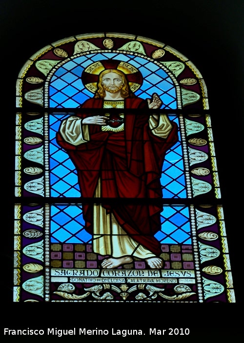 Iglesia de Santo Domingo de Guzmán - Iglesia de Santo Domingo de Guzmán. Vidriera del Sagrado Corazón