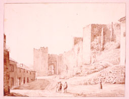 Torreón de la Calle Fuente Seca II - Torreón de la Calle Fuente Seca II. Dibujo donde se ve su posición con la Puerta del Losal