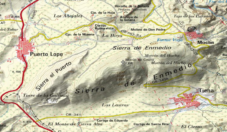 Morrón de Catena - Morrón de Catena. Mapa