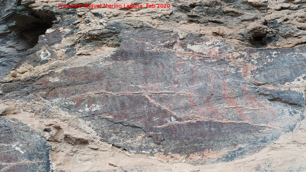 Pinturas rupestres del Abrigo del Guadal�n III - Pinturas rupestres del Abrigo del Guadal�n III. Antropomorfos sentados