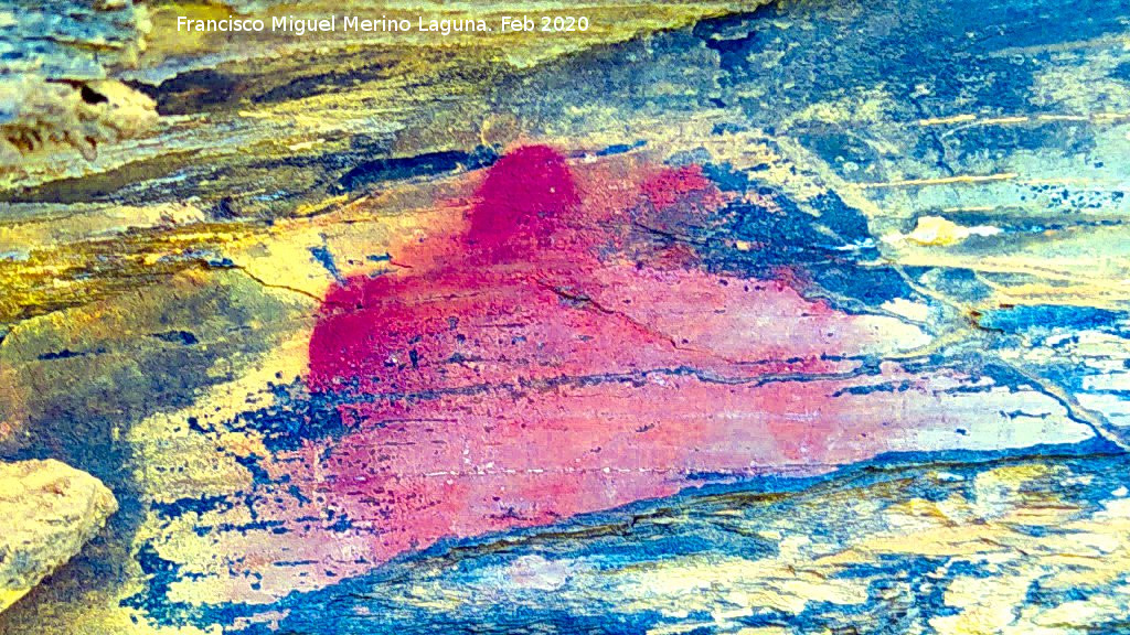 Pinturas rupestres del Abrigo del Guadal�n III - Pinturas rupestres del Abrigo del Guadal�n III. Tratada con Dstretch