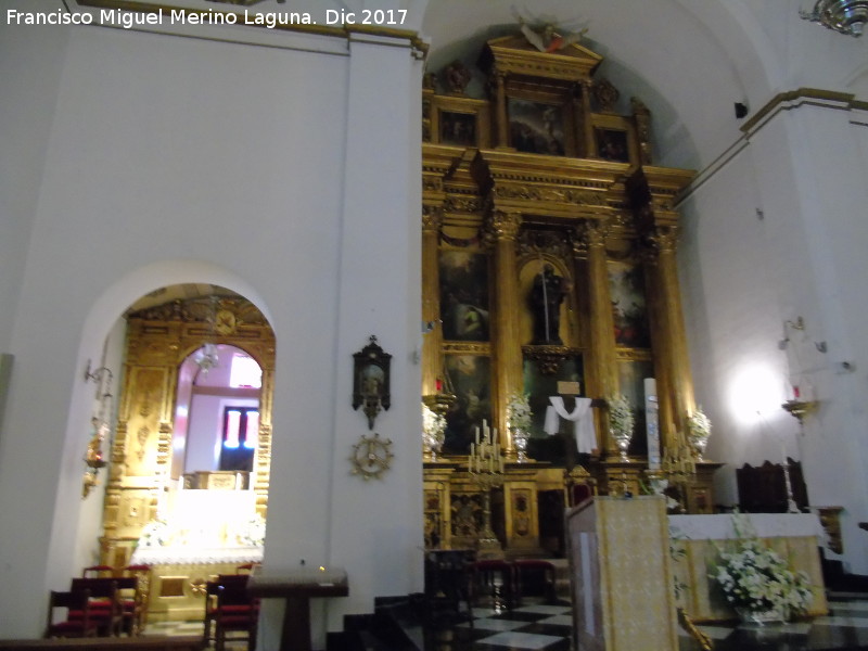 Iglesia de Santiago el Mayor - Iglesia de Santiago el Mayor. Camarín y retablo