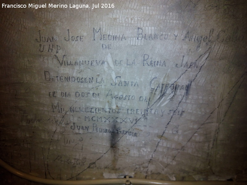 Historia de Villanueva de la Reina - Historia de Villanueva de la Reina. Pintadas de presos de la Guerra Civil en la Catedral de Jaén