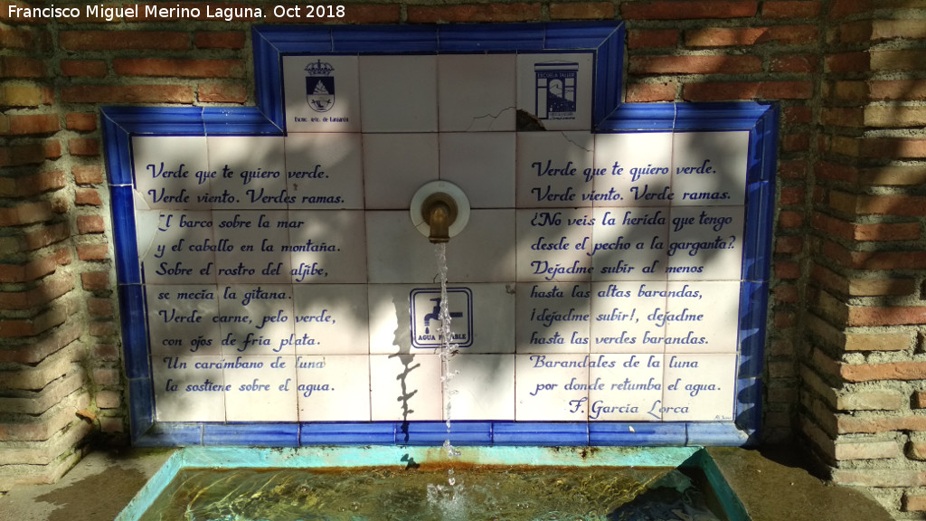 Federico García Lorca - Federico García Lorca. Pilar de la Plaza - Lanjarón