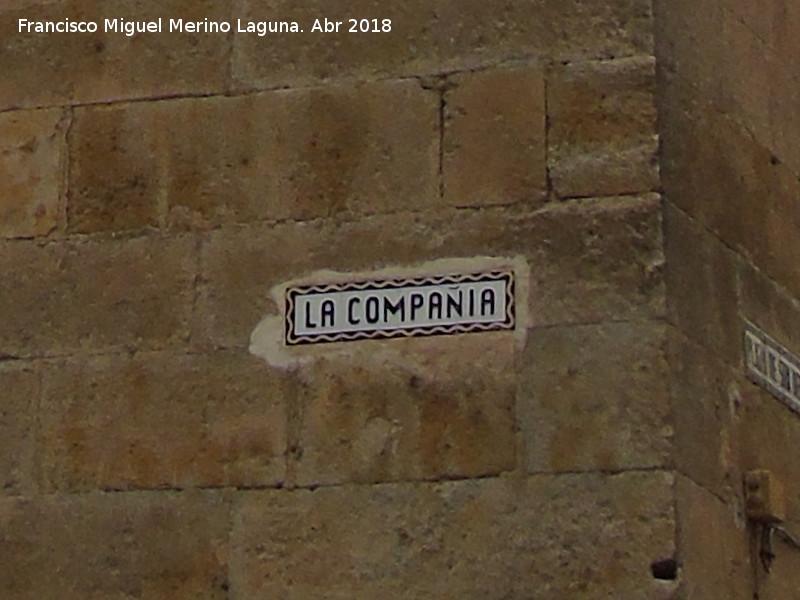 Calle La Compañía - Calle La Compañía. Placa