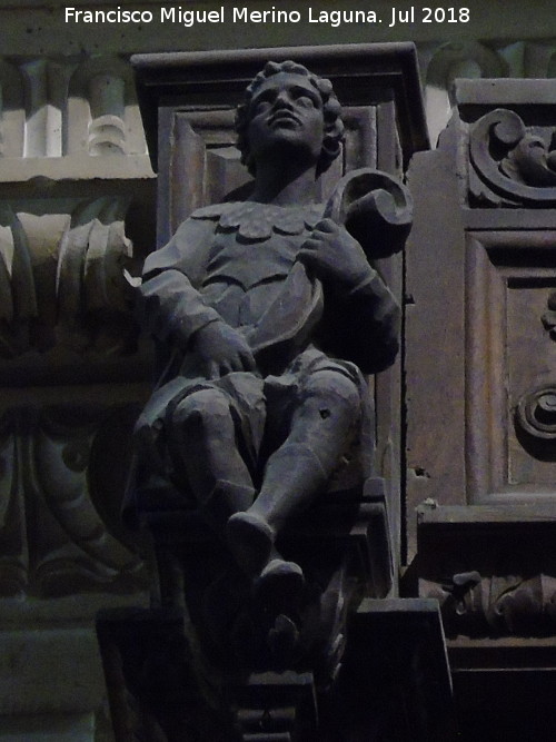 Catedral de Jan. Coro. tico floral de la Epstola - Catedral de Jan. Coro. tico floral de la Epstola. Figura de la izquierda