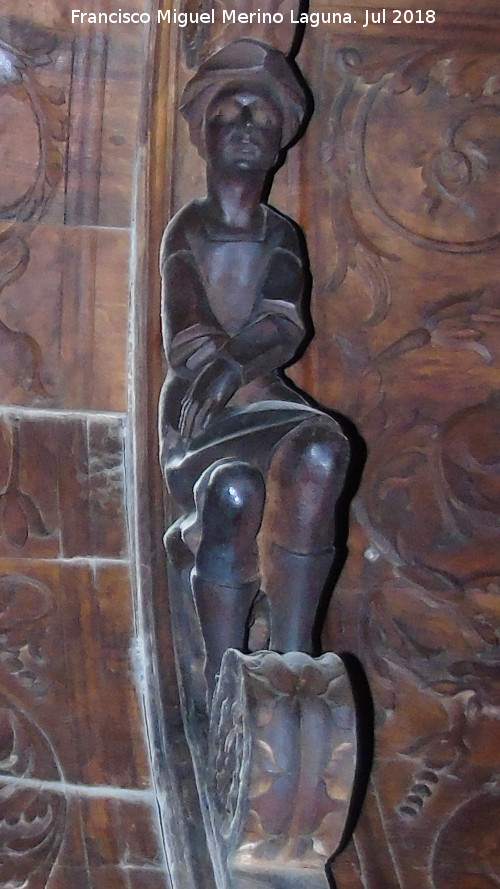 Catedral de Jaén. Coro. Sueño de José, hijo de Jacob - Catedral de Jaén. Coro. Sueño de José, hijo de Jacob. Figura baja de la derecha