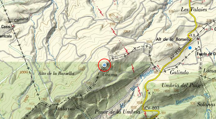Cenezosa - Cenezosa. Mapa
