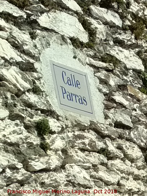 Calle Parras - Calle Parras. Placa