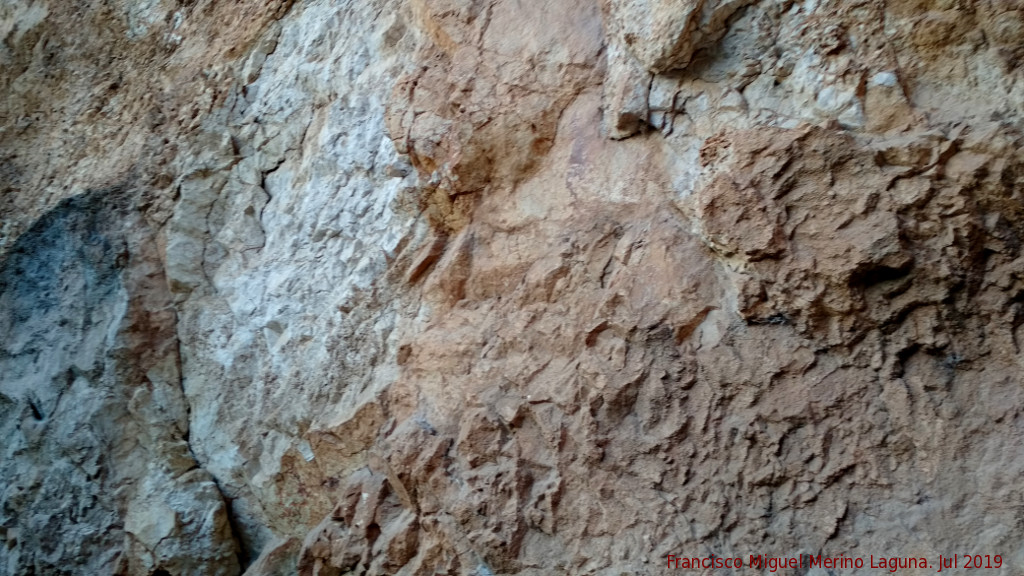 Pinturas rupestres del Abrigo de la Tinaja I - Pinturas rupestres del Abrigo de la Tinaja I. Pared del abrigo