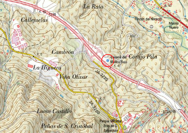 Casería del Molino Bajo - Casería del Molino Bajo. Mapa