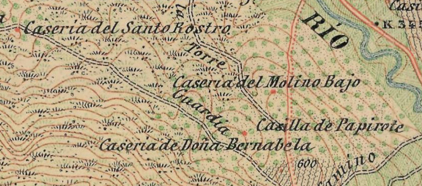 Casería del Molino Bajo - Casería del Molino Bajo. Mapa antiguo