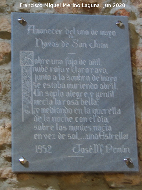1952 - 1952. Poes�a de Jos� Mar�a Pem�n. Ermita de la Virgen de la Estrella - Navas de San Juan