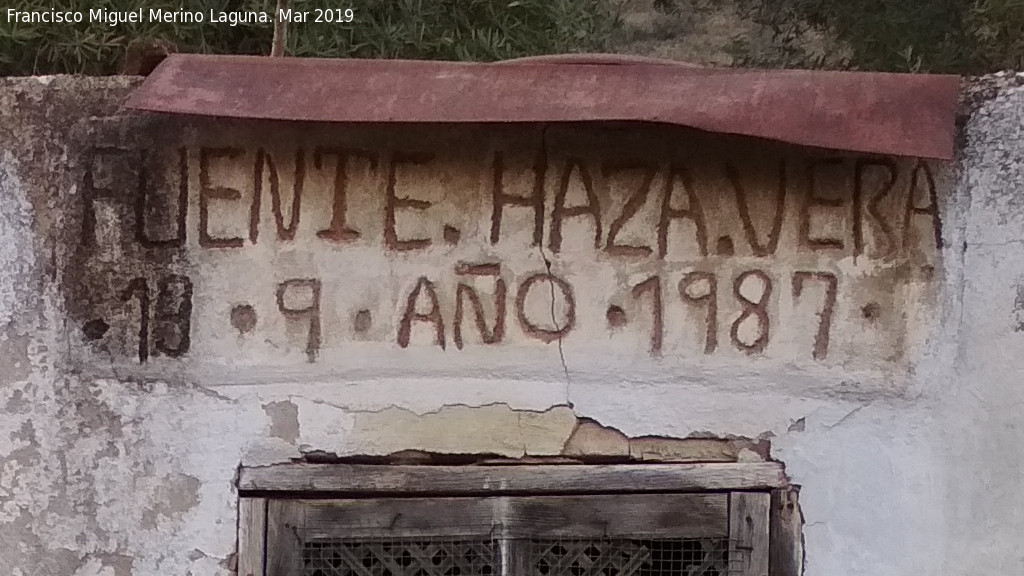 Pozo-Lavadero de Haza Vera - Pozo-Lavadero de Haza Vera. Inscripción