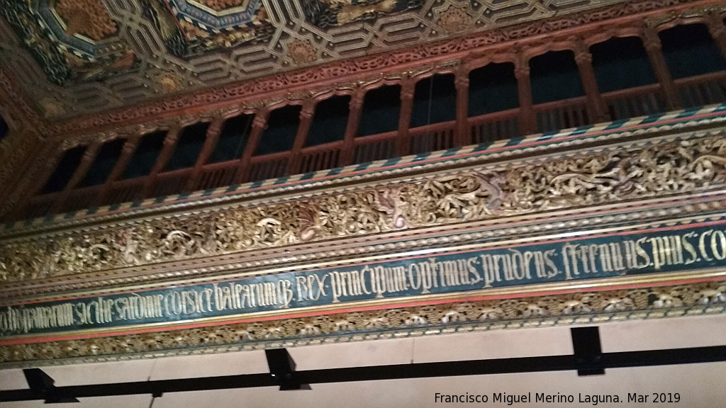 Aljafer�a. Sal�n del Trono - Aljafer�a. Sal�n del Trono. Inscripci�n