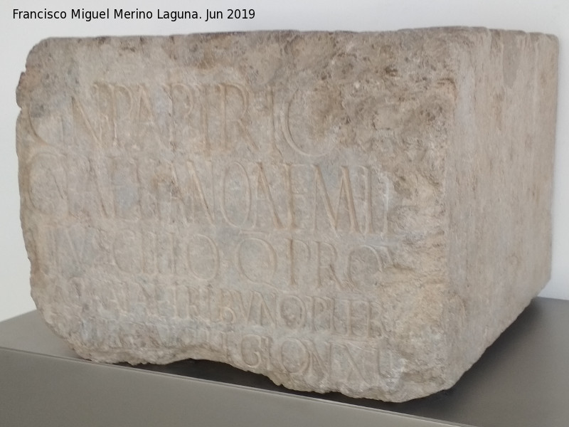 Cuesta de María de la Miel - Cuesta de María de la Miel. Epigrafía romana del siglo II. Museo Arqueológico de Granada