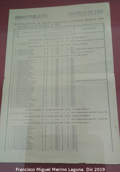 1915 - 1915. Peones camineros 1915. Colecci�n de Francisco Rubio Aguilar