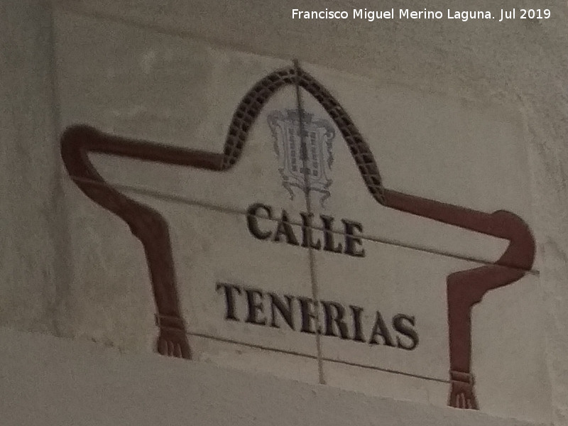 Calle Tenerías - Calle Tenerías. Placa