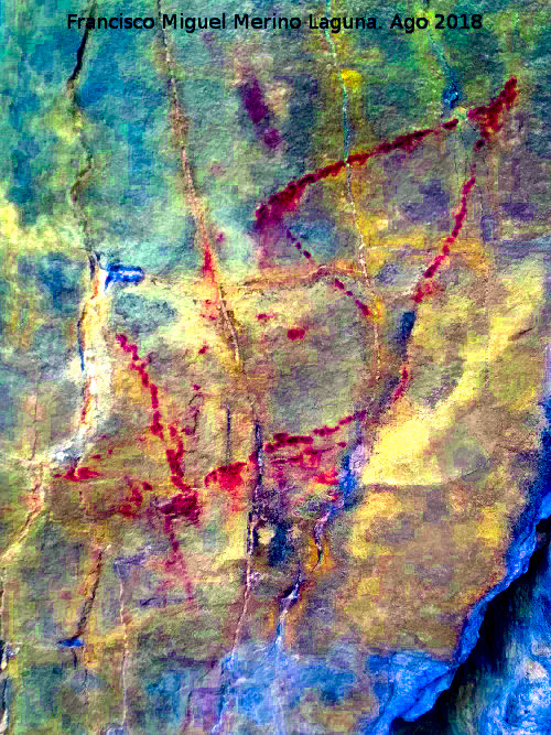 Pinturas rupestres del Abrigo de Mingo López I - Pinturas rupestres del Abrigo de Mingo López I. Tratado con Dstretch