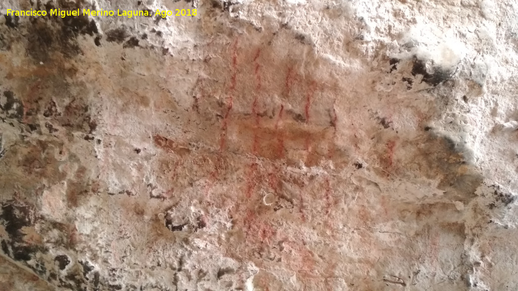 Pinturas rupestres y grabados de la Cueva de Mingo Lpez - Pinturas rupestres y grabados de la Cueva de Mingo Lpez. Barras finas