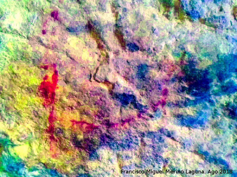 Pinturas rupestres y grabados de la Cueva de Mingo Lpez - Pinturas rupestres y grabados de la Cueva de Mingo Lpez. Tratada con Dstretch