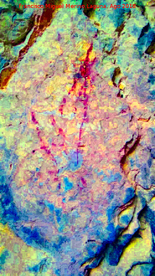 Pinturas rupestres y grabados de la Cueva de Mingo Lpez - Pinturas rupestres y grabados de la Cueva de Mingo Lpez. Tratada con Dstretch