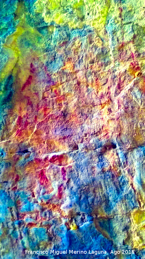 Pinturas rupestres y grabados de la Cueva de Mingo Lpez - Pinturas rupestres y grabados de la Cueva de Mingo Lpez. Tratada con Dstretch