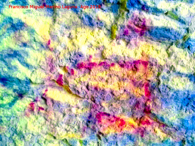 Pinturas rupestres y grabados de la Cueva de Mingo López - Pinturas rupestres y grabados de la Cueva de Mingo López. Tratada con Dstretch