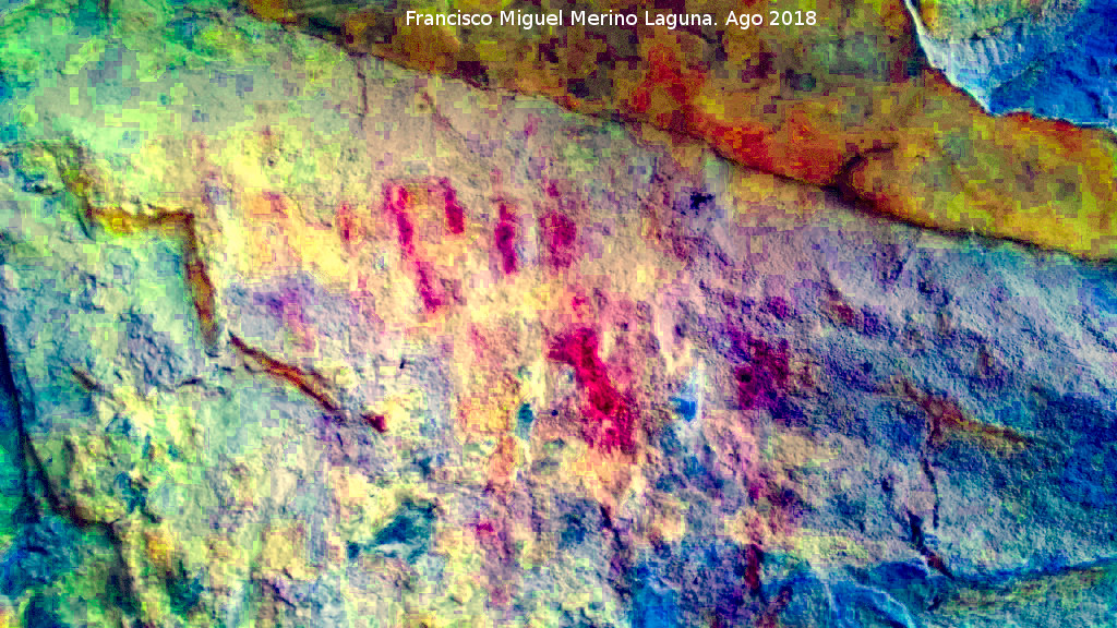 Pinturas rupestres y grabados de la Cueva de Mingo Lpez - Pinturas rupestres y grabados de la Cueva de Mingo Lpez. Tratada con Dstretch
