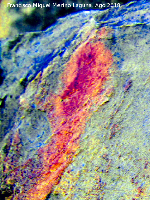 Pinturas rupestres de la Raspa de Piedra Redonda III - Pinturas rupestres de la Raspa de Piedra Redonda III. Tratada con Dstretch