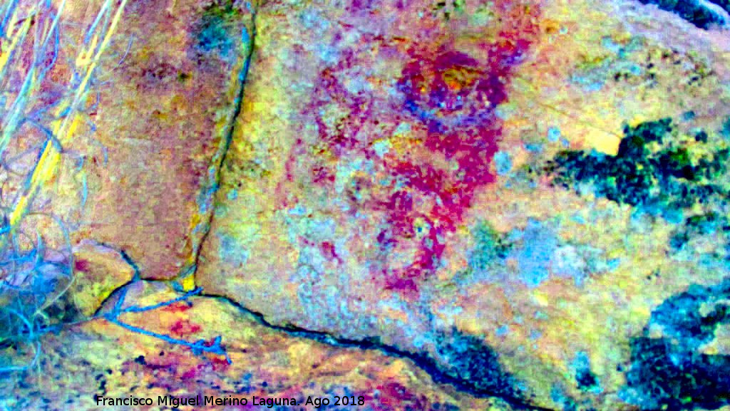 Pinturas rupestres de la Raspa de Piedra Redonda III - Pinturas rupestres de la Raspa de Piedra Redonda III. Tratada con Dstretch