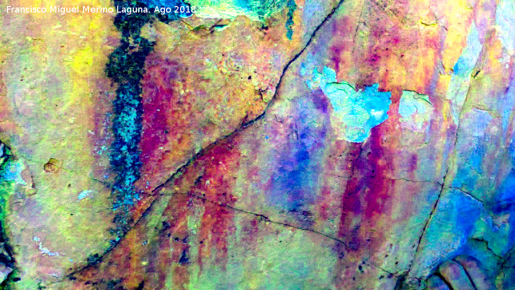 Pinturas rupestres de la Raspa de Piedra Redonda IV - Pinturas rupestres de la Raspa de Piedra Redonda IV. Tratada con Dstretch