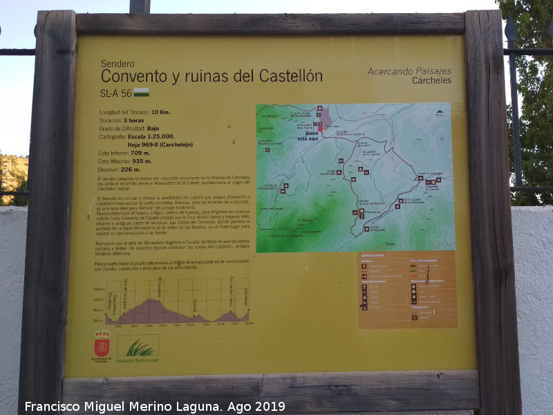 Sendero Convento y ruinas del Castellón - Sendero Convento y ruinas del Castellón. Cartel