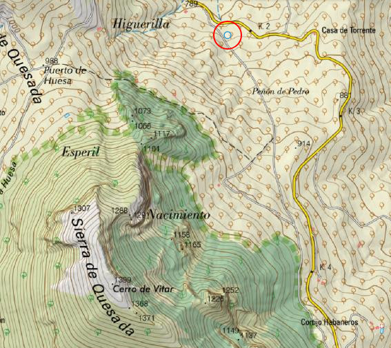 Nacimiento del Peñón de Pedro - Nacimiento del Peñón de Pedro. Mapa