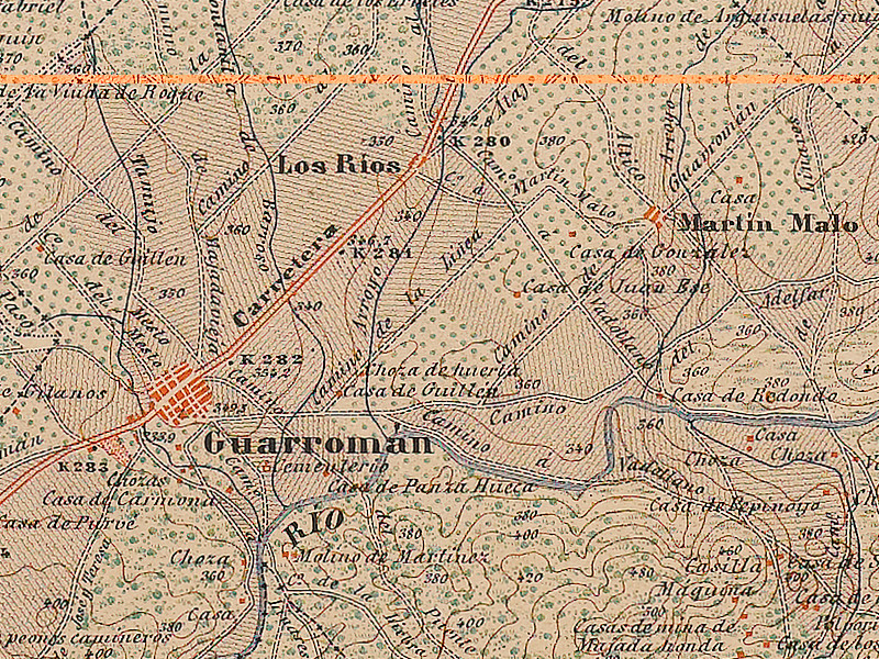 Aldea Martín Malo - Aldea Martín Malo. Mapa de 1895