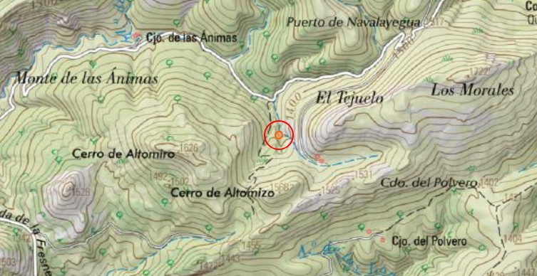 Barranco del Tejuelo - Barranco del Tejuelo. Mapa