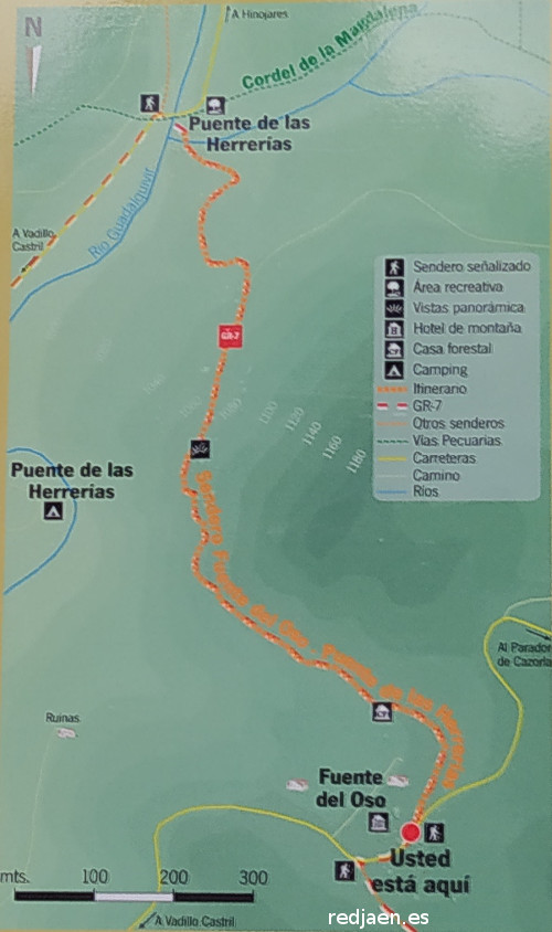 Sendero Fuente del Oso - Puente de las Herrer�as - Sendero Fuente del Oso - Puente de las Herrer�as. Mapa