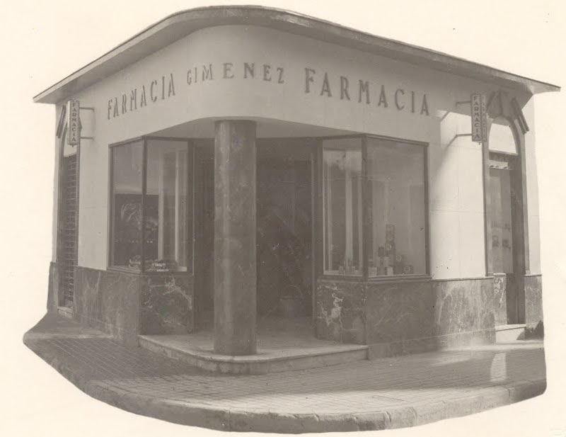 Farmacia Jiménez - Farmacia Jiménez. Foto antigua