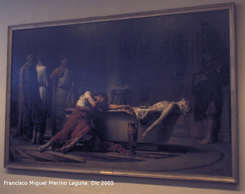 S�neca - S�neca. La muerte de S�neca premiado en la Exposici�n Nacional de 1871 con medalla de la clase, obra de Manuel Dom�nguez. Propiedad del Museo del Prado. Museo Provincial de Ja�n