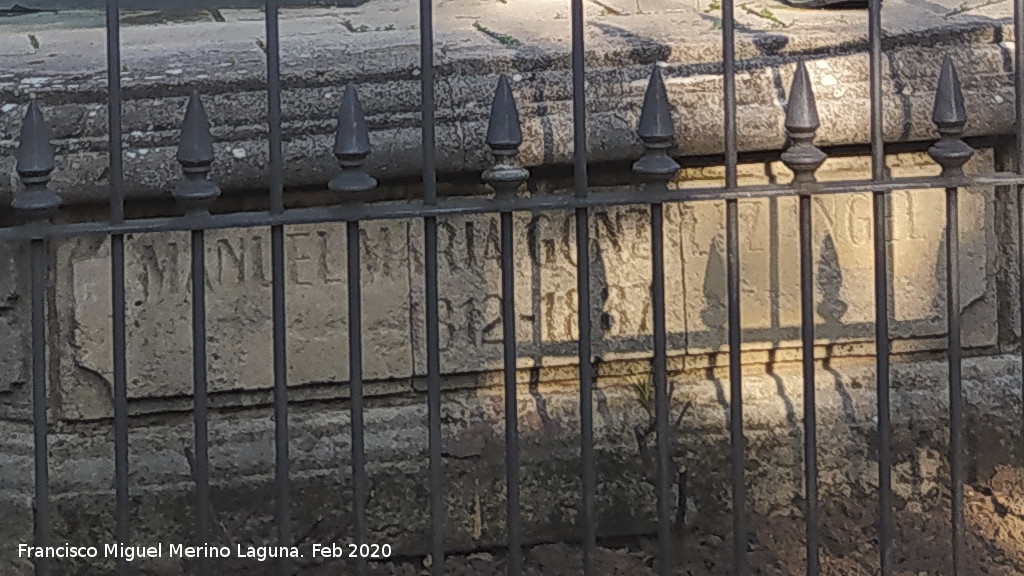 Monumento a Manuel Mar�a Gonz�lez �ngel - Monumento a Manuel Mar�a Gonz�lez �ngel. Inscripci�n
